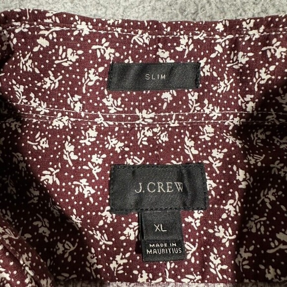 J Crew Shirt Mens XL Floral Slim Casual Preppy Button Down Pocket Long Sleeve - Picture 9 of 10